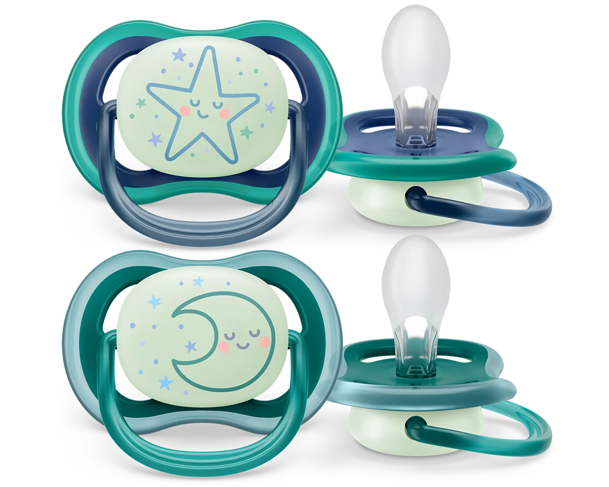 Avent Ultra Air Night Time Soother 6-18m Pack of 2 Moon | Mamas & Papas, Babies, Nursing, 