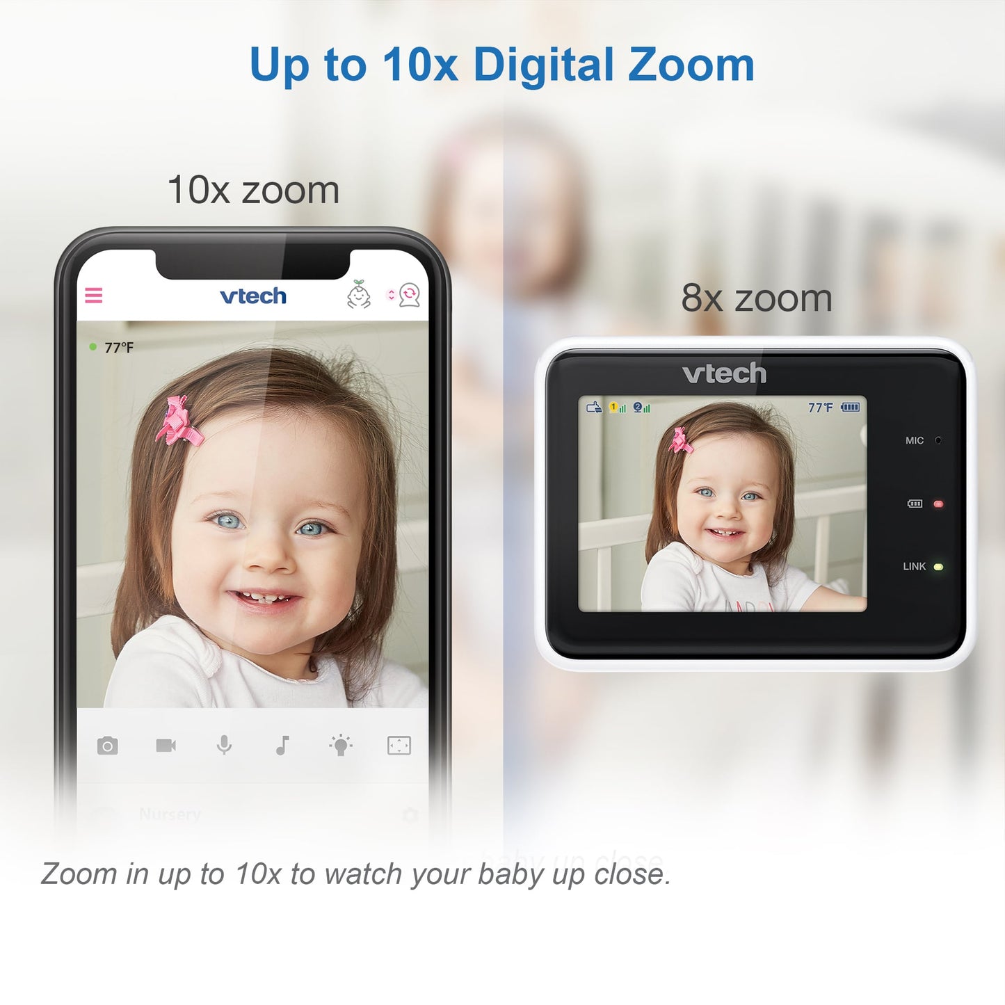 2.8'' Smart Wi-Fi 1080p Video Monitor with Remote Access