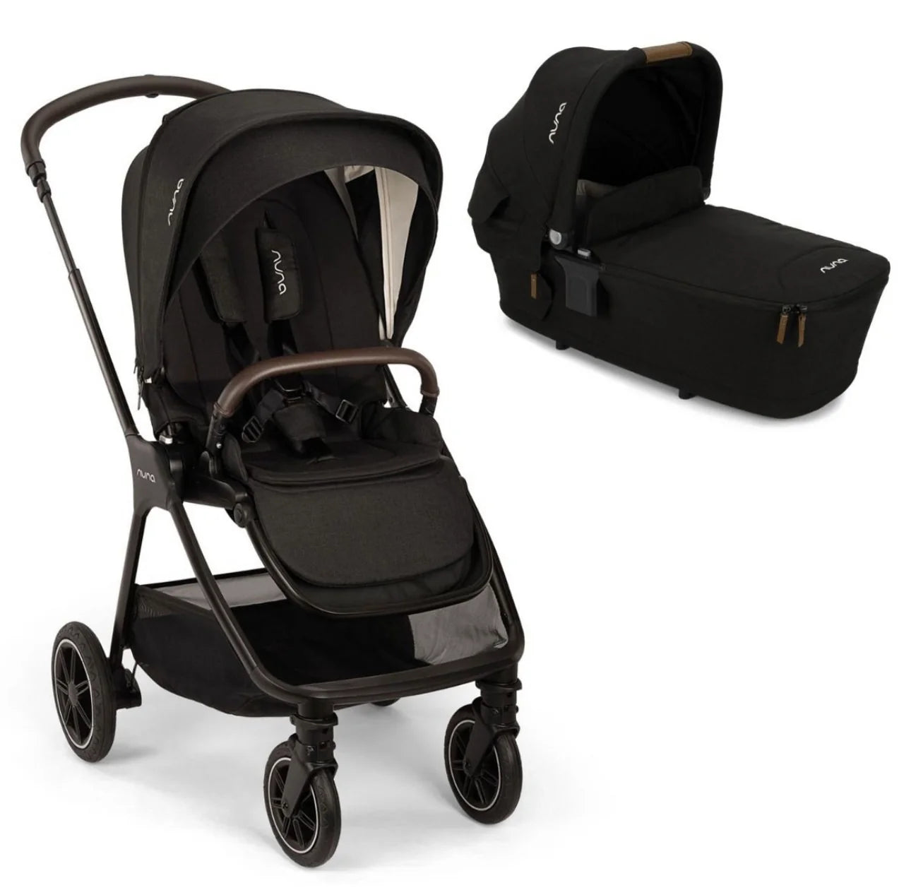 Lytl Carry cot for Triv Next stroller with rain cover foldable Caviar