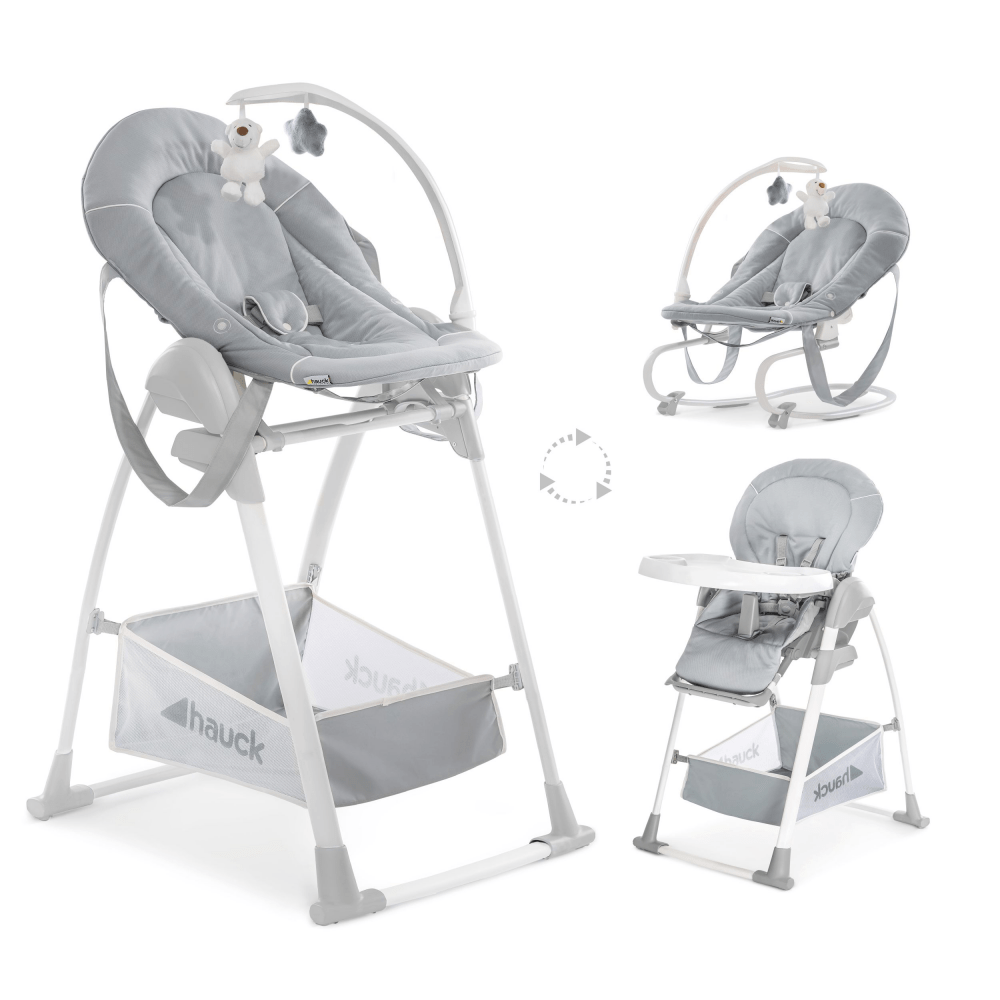 Hauck Sit N Relax 3-in-1 Highchair - Stretch Grey | Mamas & Papas, Babies, Nursing, Highchair
