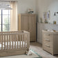 Lit bébé Franklin 3 pièces avec commode à langer et armoire double - Chêne