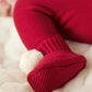 Pom Pom Booties - Red