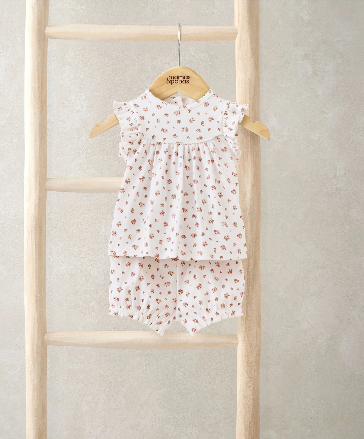 Mamas & Papas Rose Print Short Pyjamas
