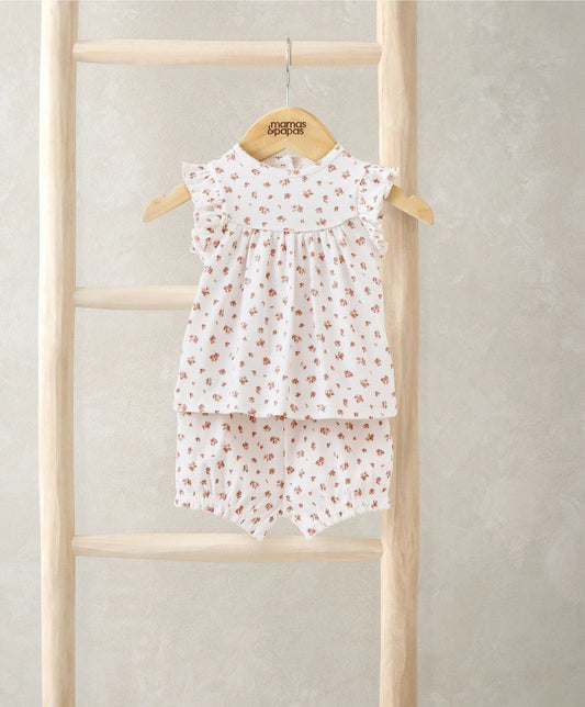 Mamas & Papas Rose Print Short Pyjamas