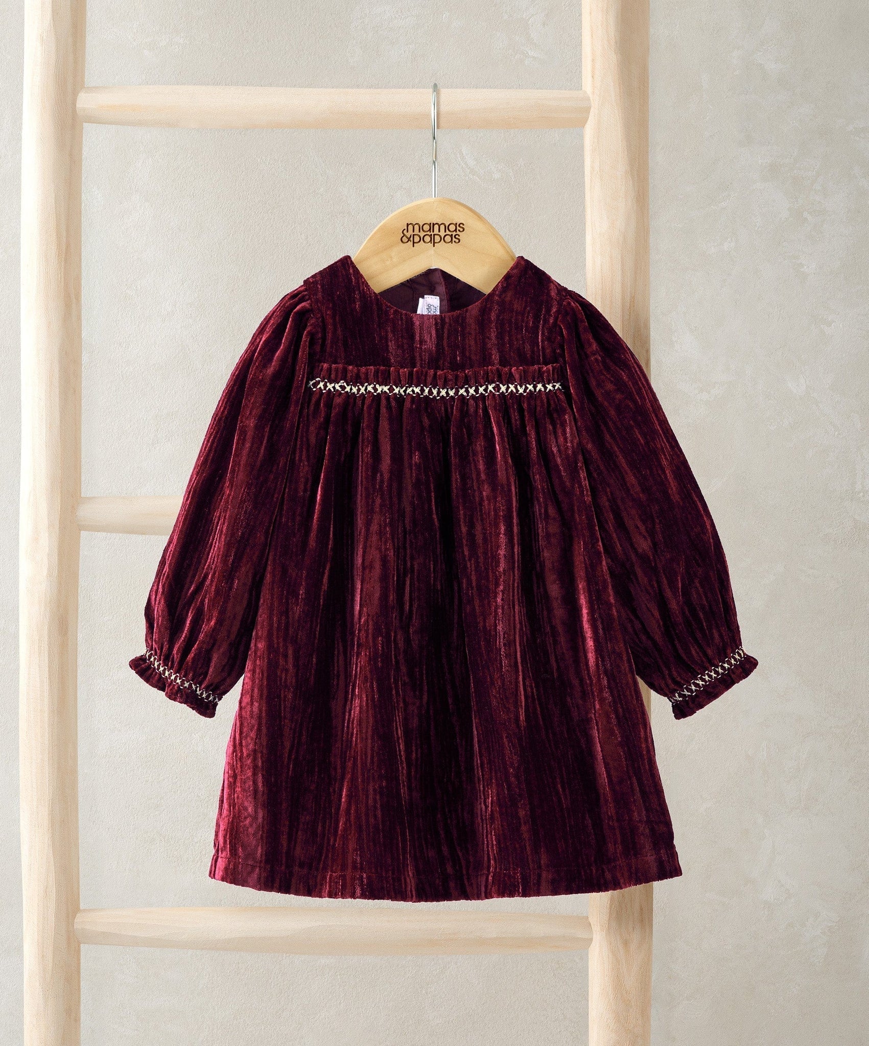 Mamas & Papas Burgundy Velvet Dress Dress