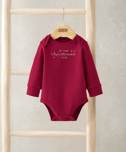 Mamas & Papas My First Christmas Red Bodysuit Bodysuit