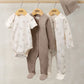 Mamas & Papas Bear Print All In Ones Bodysuit & Hat Set (4 Pieces)