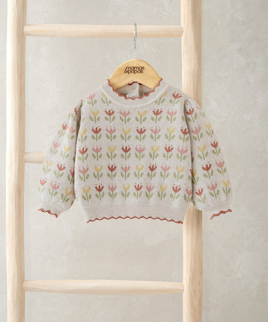 Mamas & Papas Floral Knitted Jumper Jumper