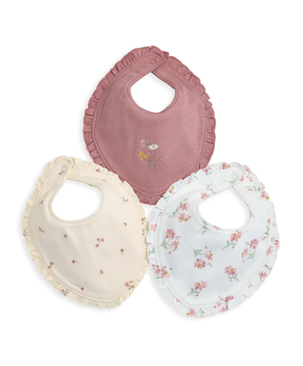 Mamas & Papas Floral Frill Bibs (Pack of 3)
