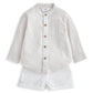 Grandad Collar Shirt & Shorts Set (2 Pieces)
