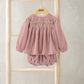 Mamas & Papas Smock Velvet Dress & Bloomers Outfit Set