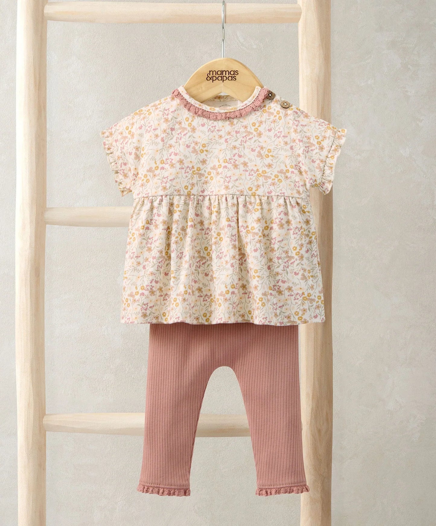 Mamas & Papas Ditsy T-Shirt & Leggings Outfit Set