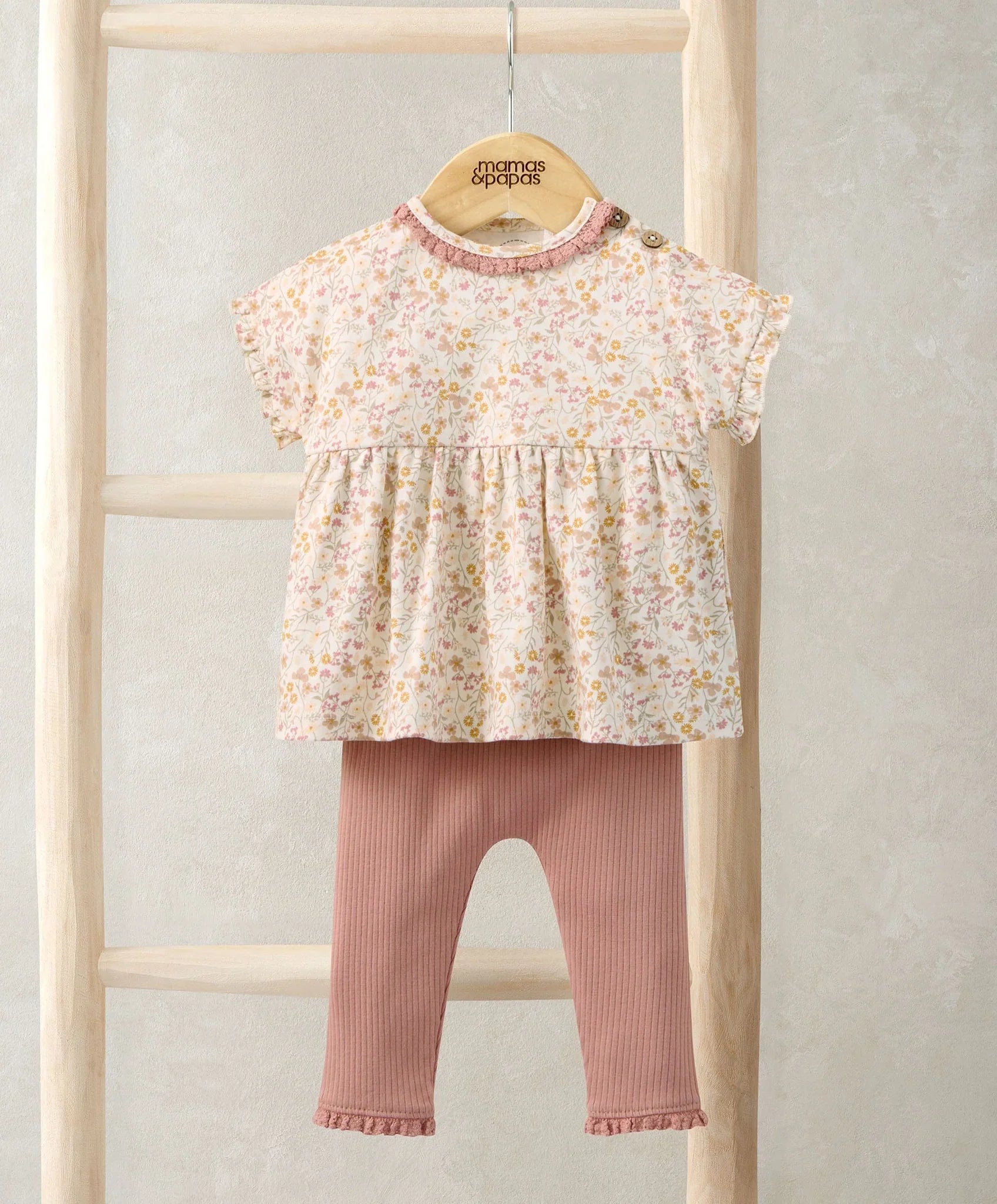 Mamas & Papas Ditsy T-Shirt & Leggings Outfit Set