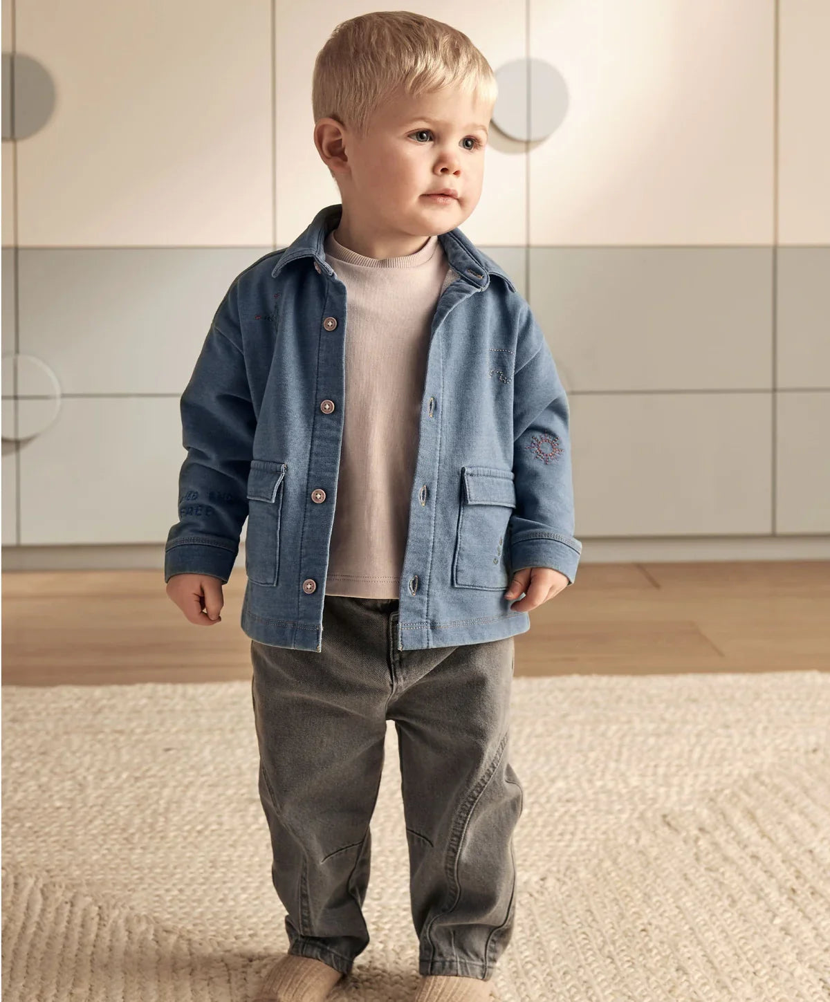 Denim Shacket & T-Shirt