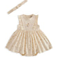 Mock Skirt Romper With Headband