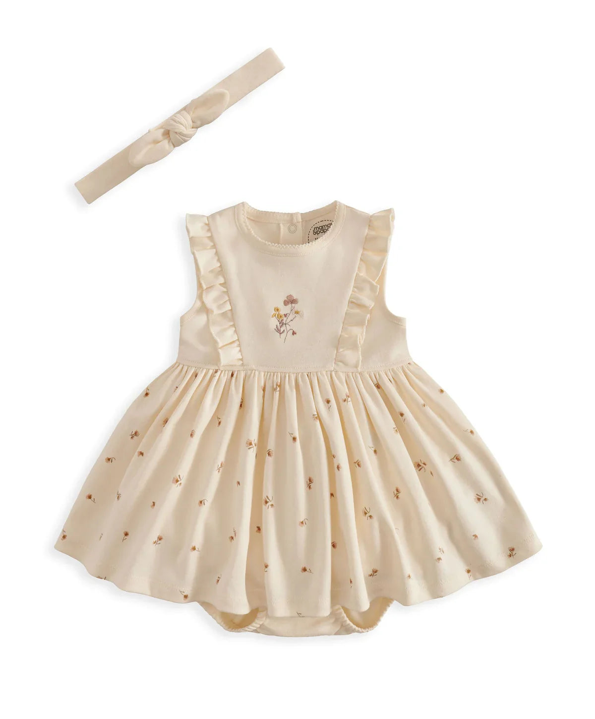 Mock Skirt Romper With Headband