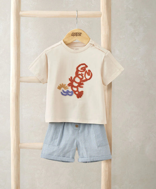 Mamas & Papas Lobster T-Shirt & Shorts Outfit Set