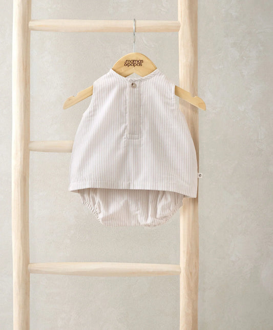 Mamas & Papas Stripe Sleeveless Top & Linen Shorts