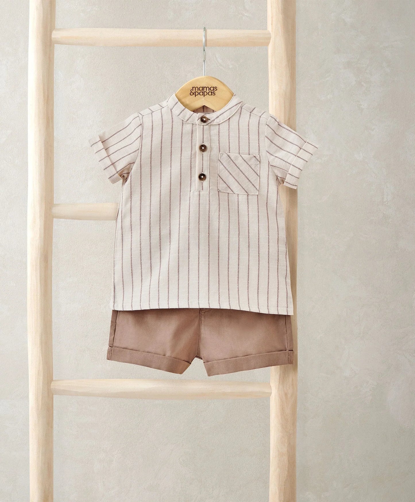Mamas & Papas Rust Shirt & Shorts Outfit Set