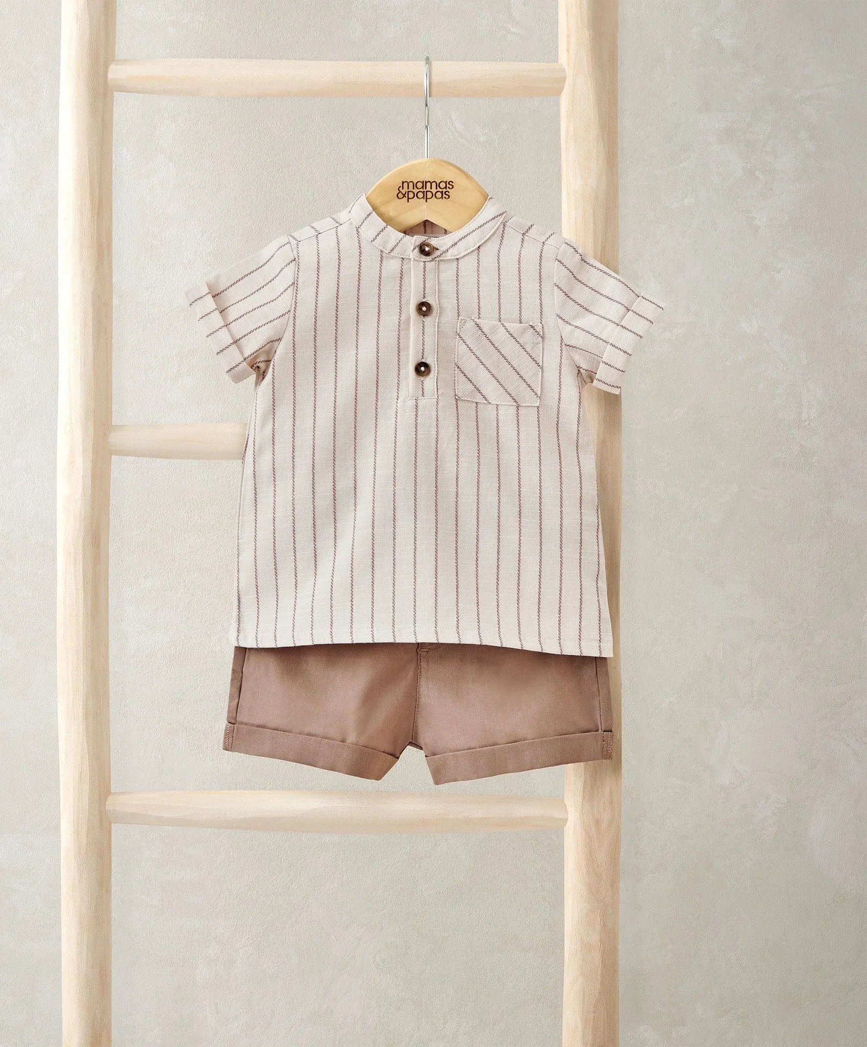 Mamas & Papas Rust Shirt & Shorts Outfit Set