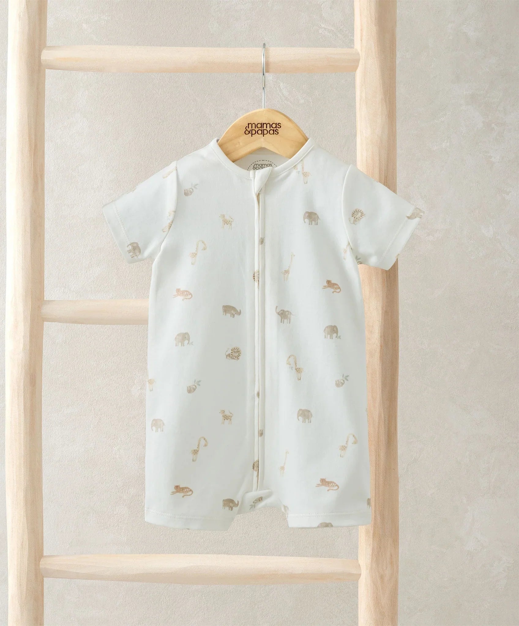 Mamas & Papas Safari All Over Print Shortie Romper