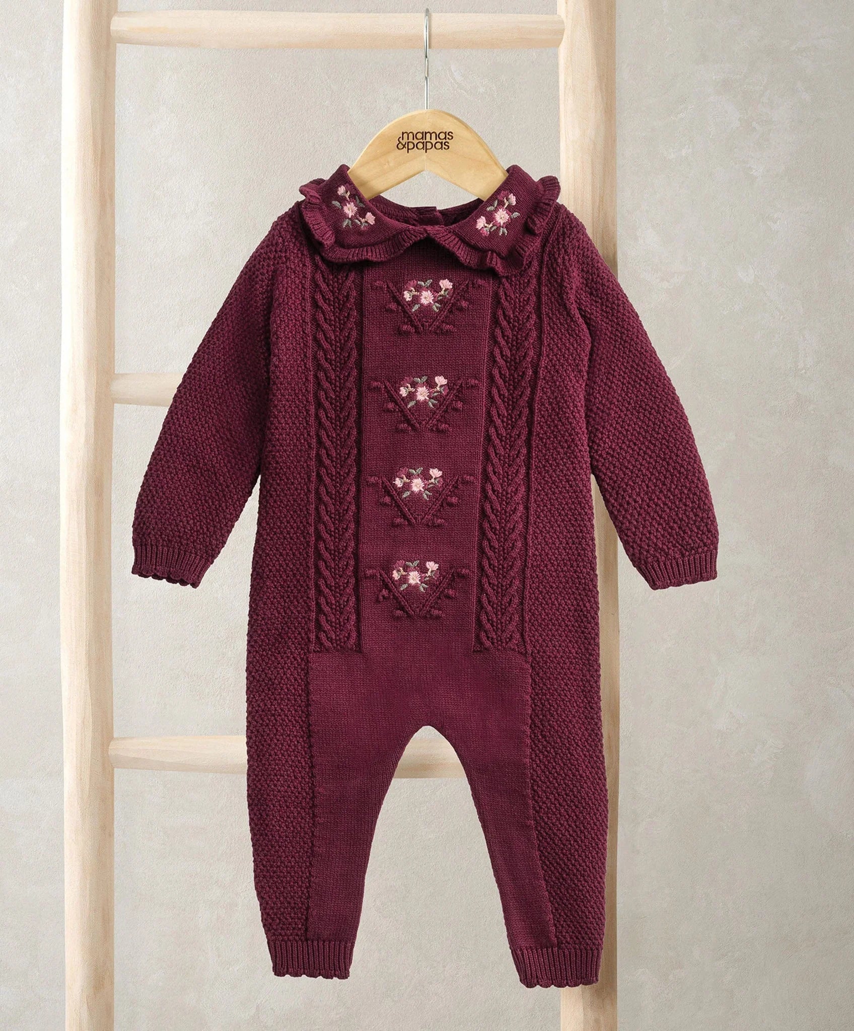 Mamas & Papas Burgundy Soft Knit Romper Romper