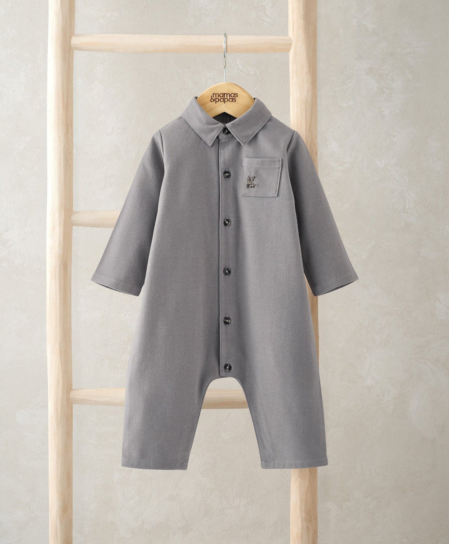 Mamas & Papas Grey Woven Romper Romper