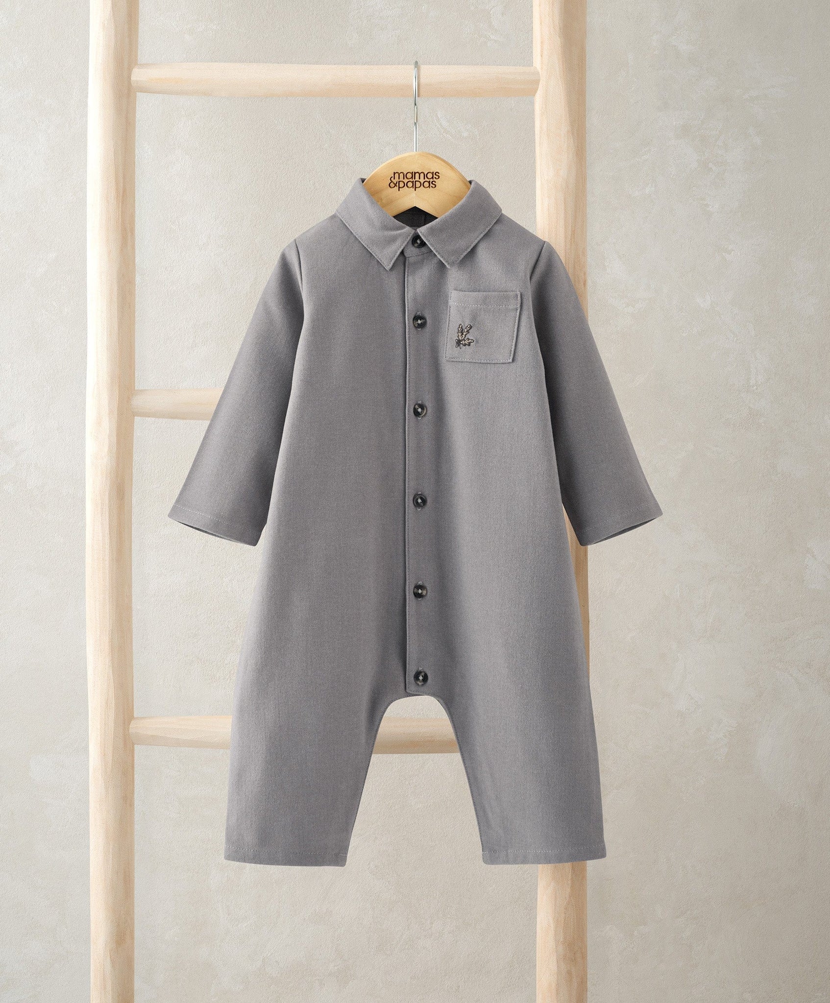 Mamas & Papas Grey Woven Romper Romper