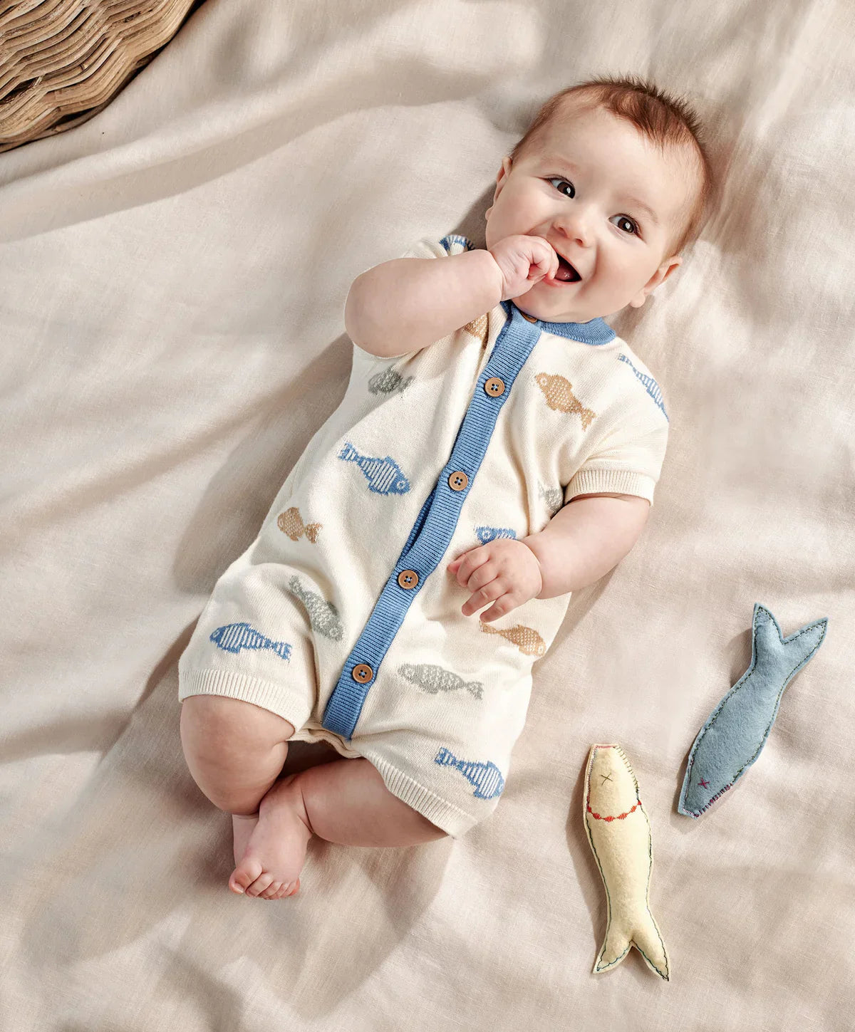 Mamas & Papas Knitted Cream Romper