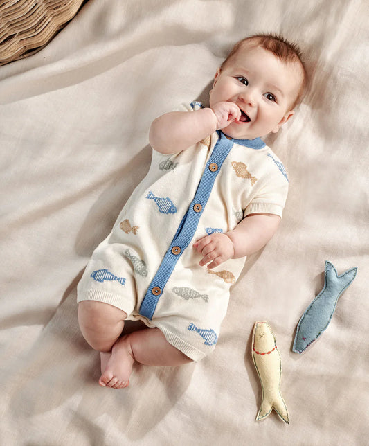 Mamas & Papas Knitted Cream Romper