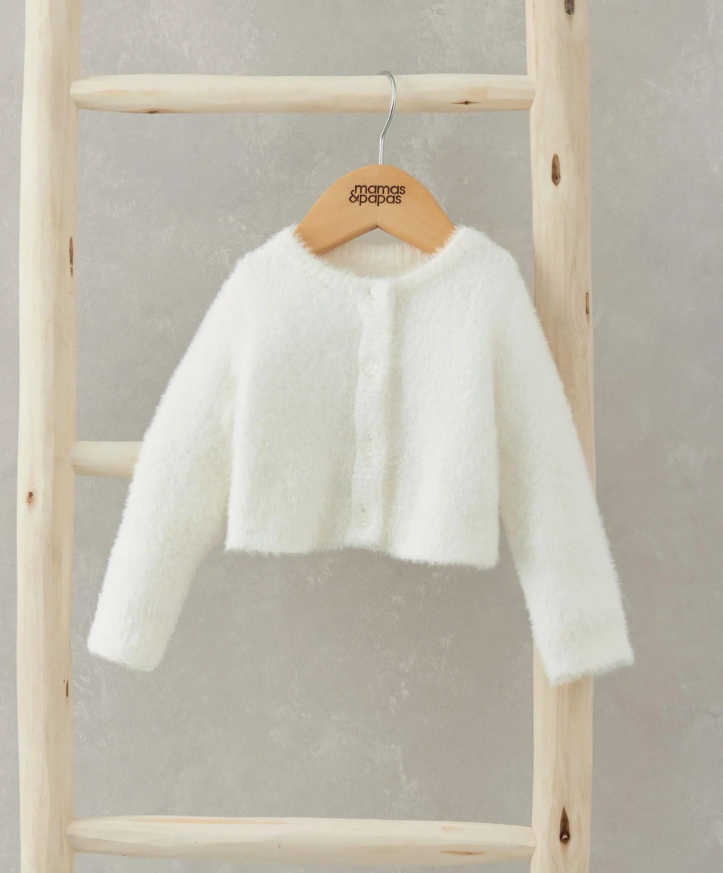 Mamas & Papas White Fluffy Cardigan Cardigan