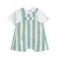 Striped Short Dungarees and T-shirt
