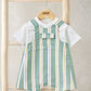 Mamas & Papas Striped Short Dungarees and T-shirt