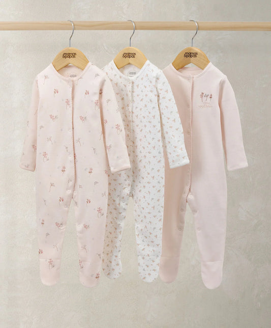 Mamas & Papas Sleepsuits (Pack of 3) - Wildflower Floral Prints