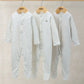 Mamas & Papas Sleepsuits (Pack of 3) - Cloud Stripe & Placement Prints