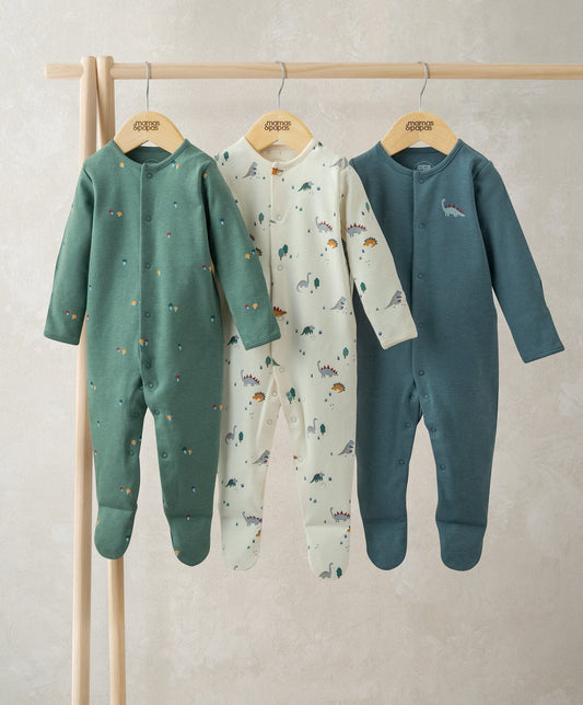 Mamas & Papas Dinosaurs Sleepsuits (Pack of 3) Sleepsuit