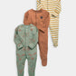 Woodland Animals Sleepsuits (Pack of 3)