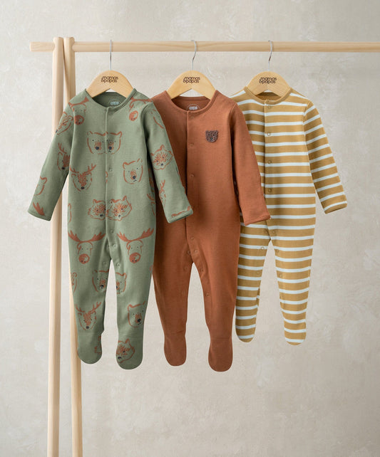 Mamas & Papas Woodland Animals Sleepsuits (Pack of 3) Sleepsuit