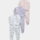 Ballerina Sleepsuits (Pack of 3)