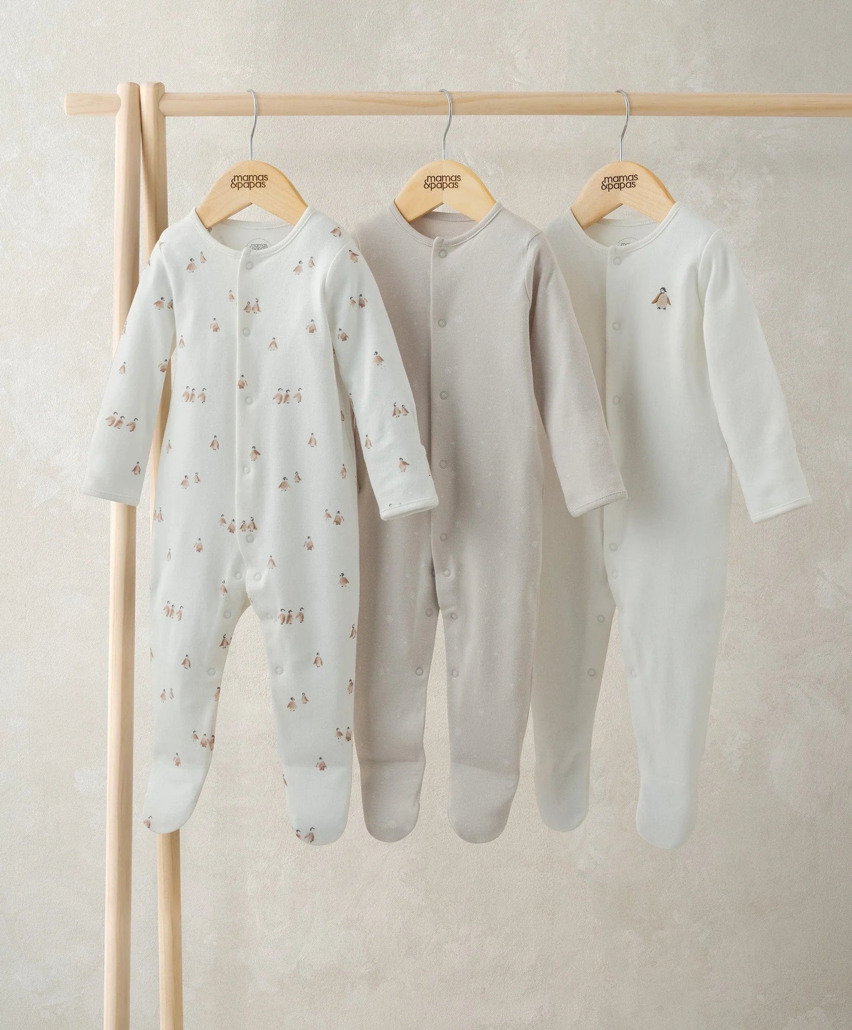 Mamas & Papas Penguin Sleepsuits (Pack of 3) Sleepsuit