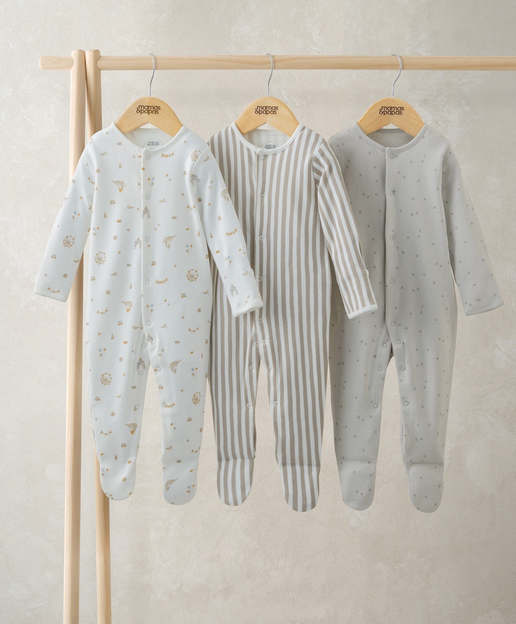 Mamas & Papas Circus Sleepsuits (Pack of 3) Sleepsuit