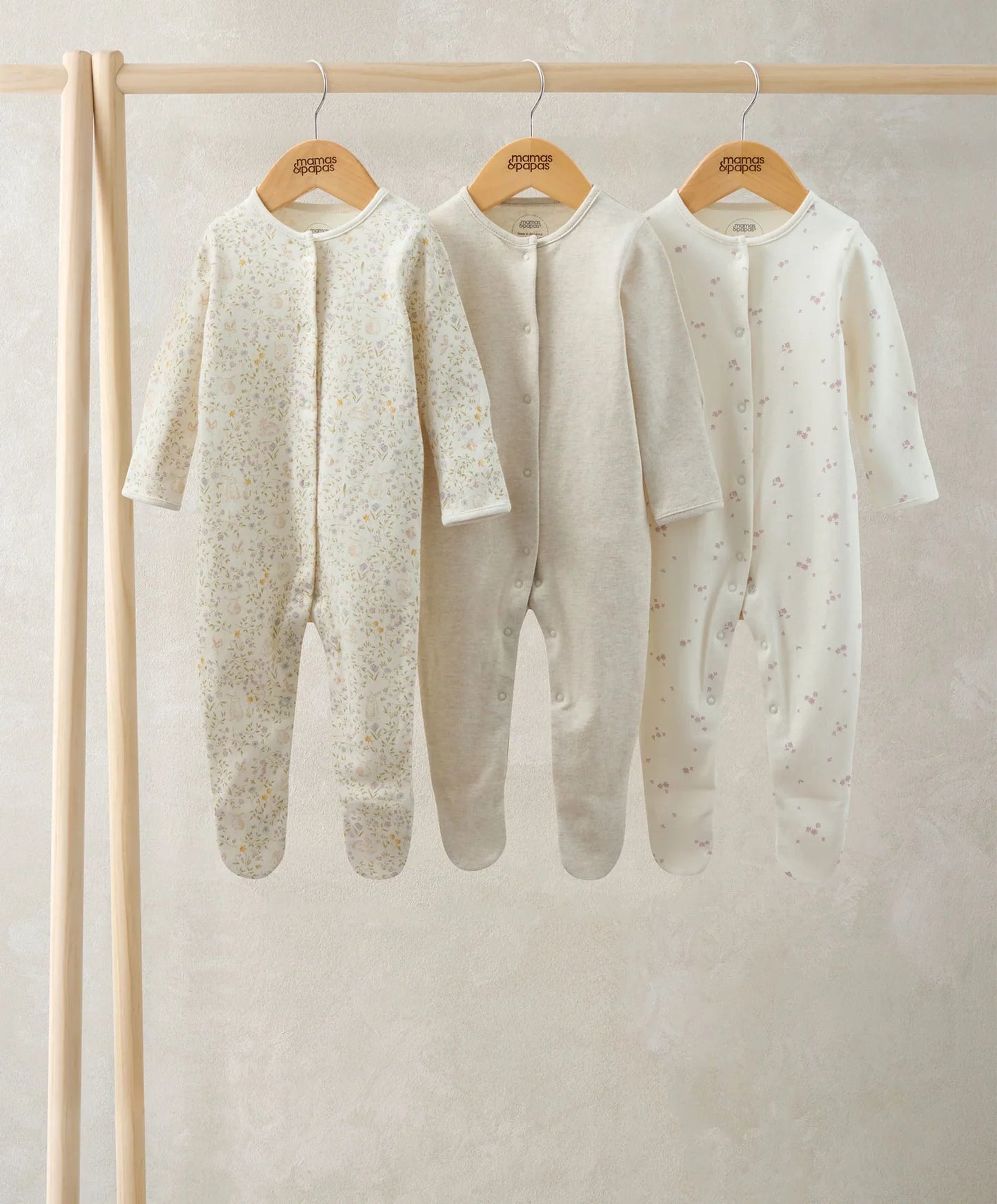 Mamas & Papas Bunny Sleepsuits (Pack of 3)