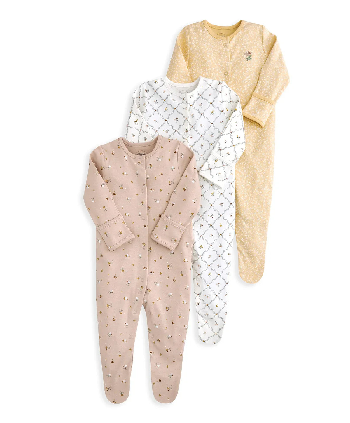 Heritage Floral Sleepsuits (Pack of 3)