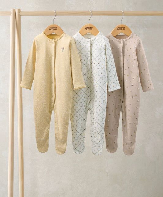Mamas & Papas Heritage Floral Sleepsuits (Pack of 3)