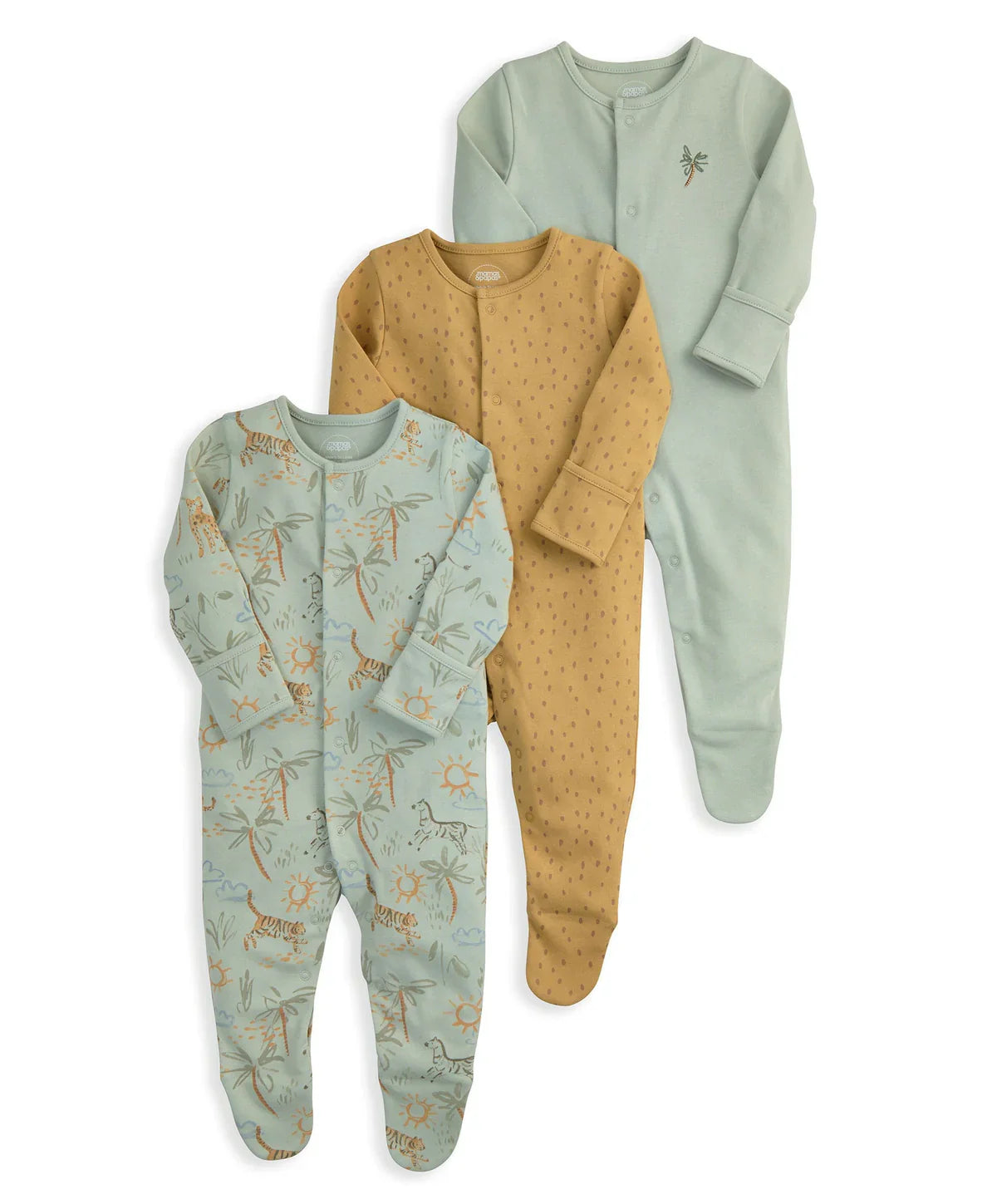 Safari Sleepsuits (Pack of 3)