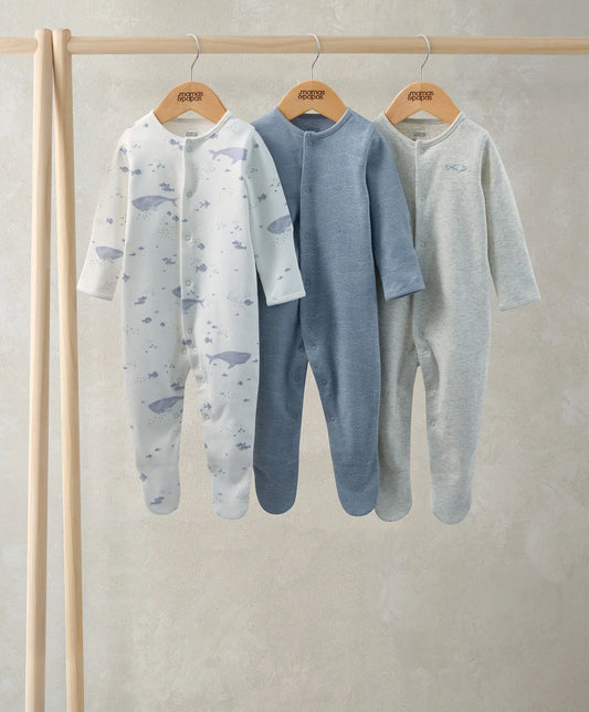 Mamas & Papas Whale Sleepsuits (Pack of 3)