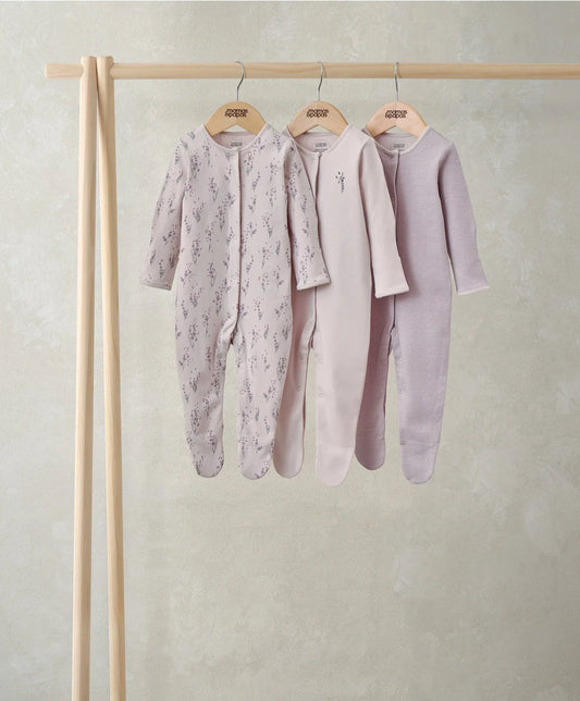 Mamas & Papas Lavendar Sleepsuits (Pack of 3)