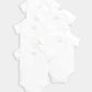 Organic Cotton Shortsleeved Bodysuits (5 Pack) - White