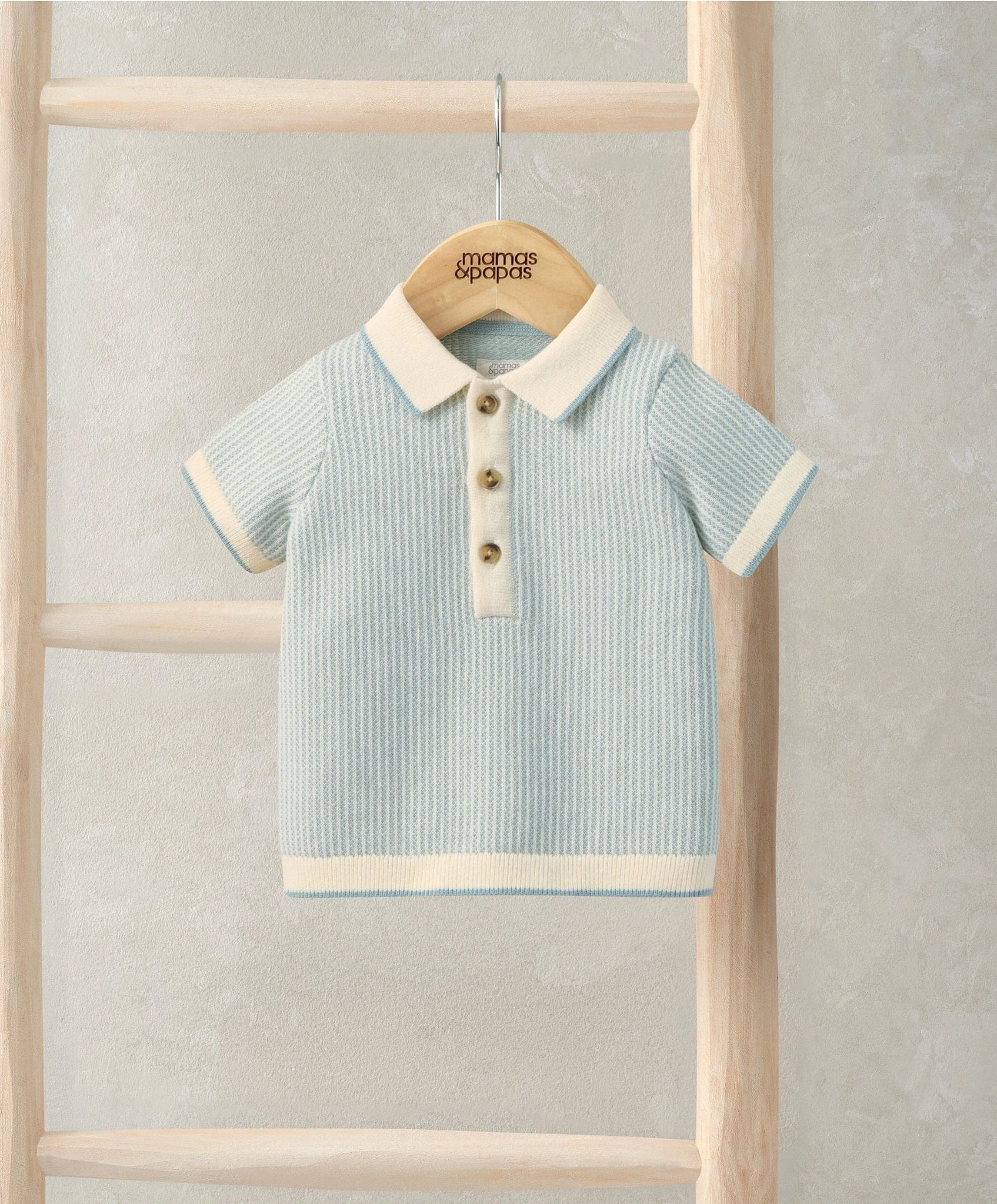 Mamas & Papas Jacquard Knitted Polo Shirt