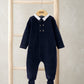 Mamas & Papas Blue Velour Sleepsuit Sleepsuit